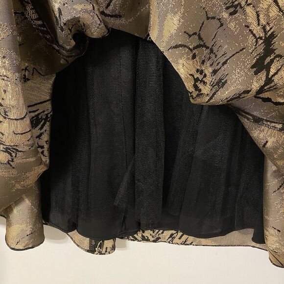 Aidan Mattox Fit & Flare Midi Dress 10 Floral Metallic Party Wedding Fairy Glam - Picture 8 of 10